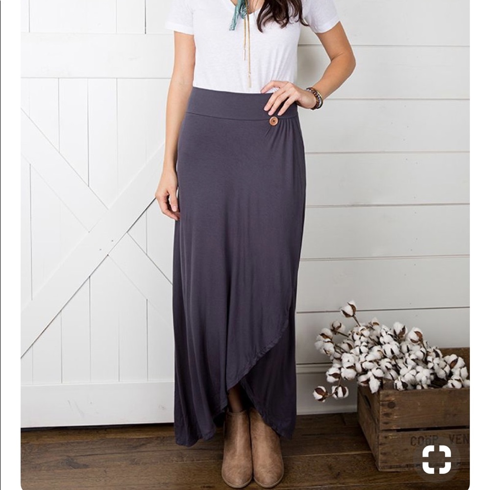 NWT Matilda Jane Joanna Gaines Gray Maxi Skirt